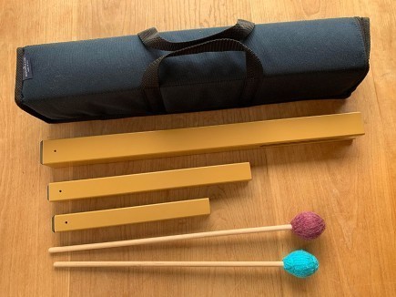 Ohm Middle, Low, High Hand Chimes with Wine & Aqua Mallets without Carrying Case
